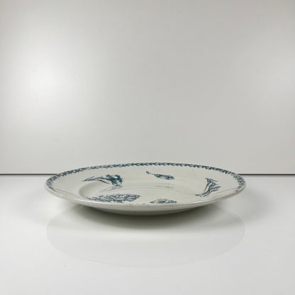 Round dish, "oeillet" pattern, KG Lunéville, ironstone, 19th century