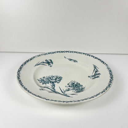 Round dish, "oeillet" pattern, KG Lunéville, ironstone, 19th century