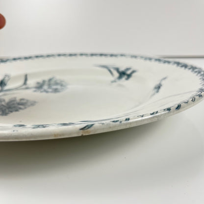 Round dish, "oeillet" pattern, KG Lunéville, ironstone, 19th century