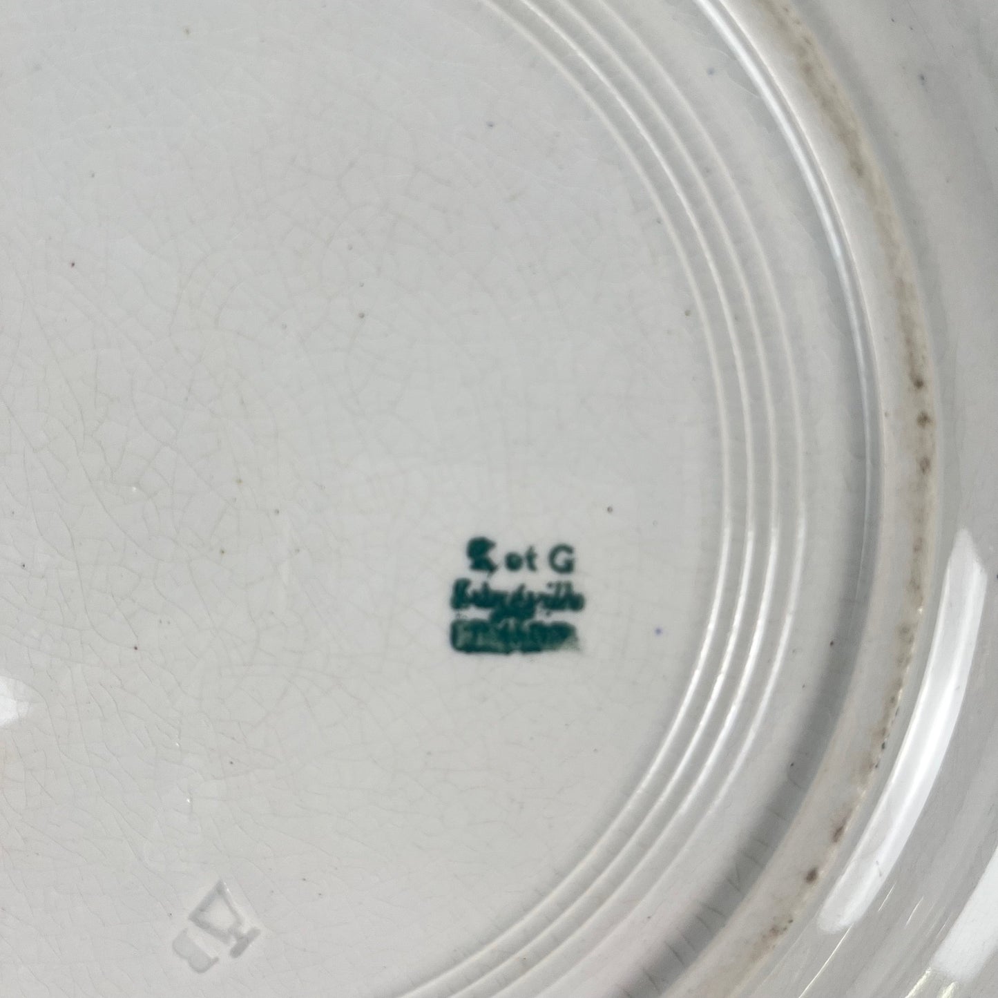 Round dish, "oeillet" pattern, KG Lunéville, ironstone, 19th century