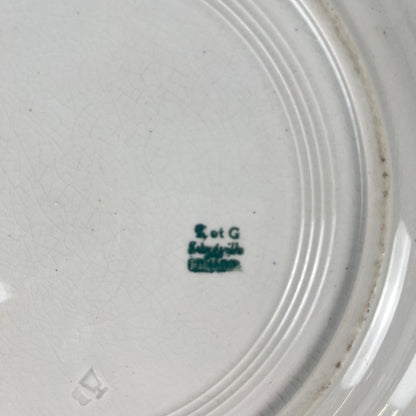 Round dish, "oeillet" pattern, KG Lunéville, ironstone, 19th century