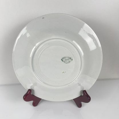 Set of 6 dessert plates, "Oeillet" pattern, KG Lunéville, ironstone, 19th century