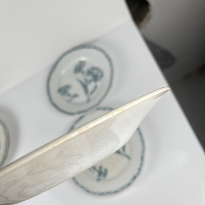 Set of 6 dessert plates, "Oeillet" pattern, KG Lunéville, ironstone, 19th century