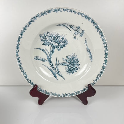 Set of 8 soup plates, "Oeillet" pattern, KG Lunéville, ironstone, 19th century