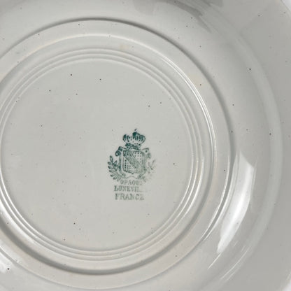 Set of 8 soup plates, "Oeillet" pattern, KG Lunéville, ironstone, 19th century