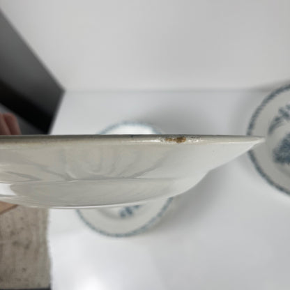 Set of 8 soup plates, "Oeillet" pattern, KG Lunéville, ironstone, 19th century