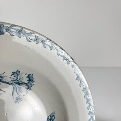 Set of 8 soup plates, "Oeillet" pattern, KG Lunéville, ironstone, 19th century