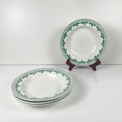 Set of 4 "Pedro" soup plates, Sarreguemines, first half of the 20th century.