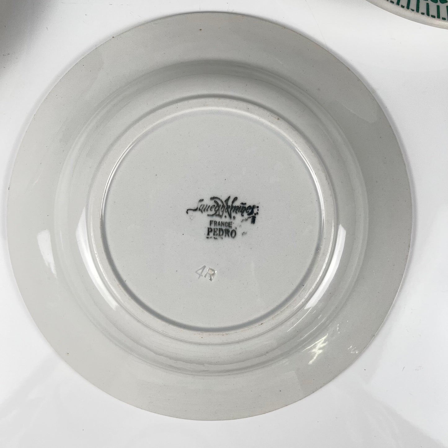 Set of 4 "Pedro" soup plates, Sarreguemines, first half of the 20th century.