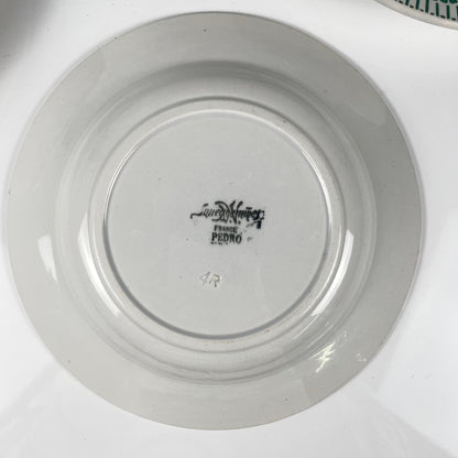 Set of 4 "Pedro" soup plates, Sarreguemines, first half of the 20th century.