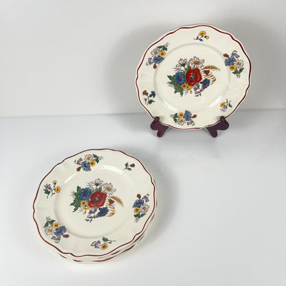 Set de 4 assiettes plates "Agreste", Sarreguemines, première moitié du XXeme s.