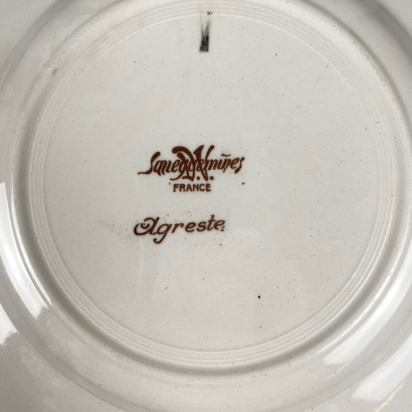 Set de 4 assiettes plates "Agreste", Sarreguemines, première moitié du XXeme s.