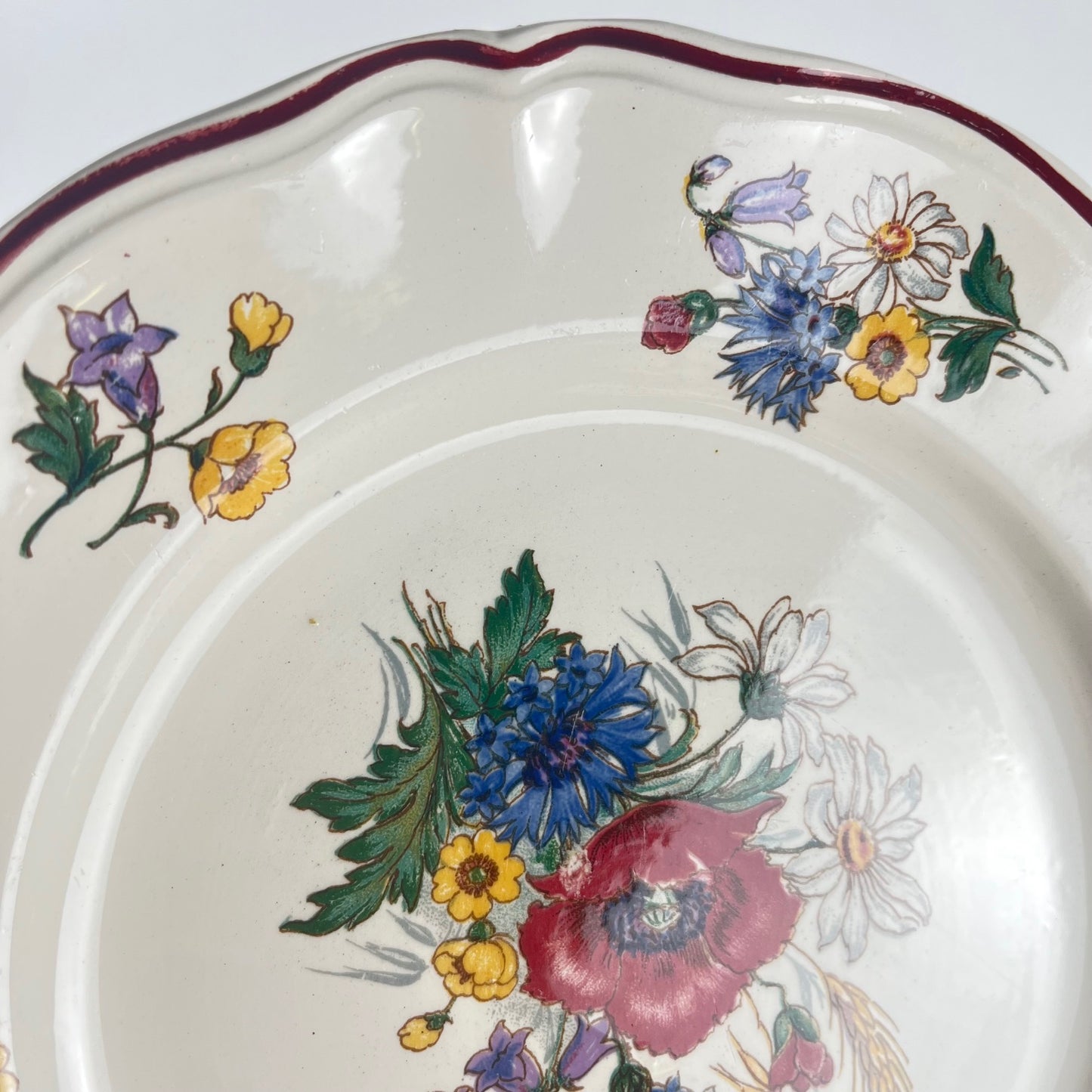 Set de 4 assiettes plates "Agreste", Sarreguemines, première moitié du XXeme s.
