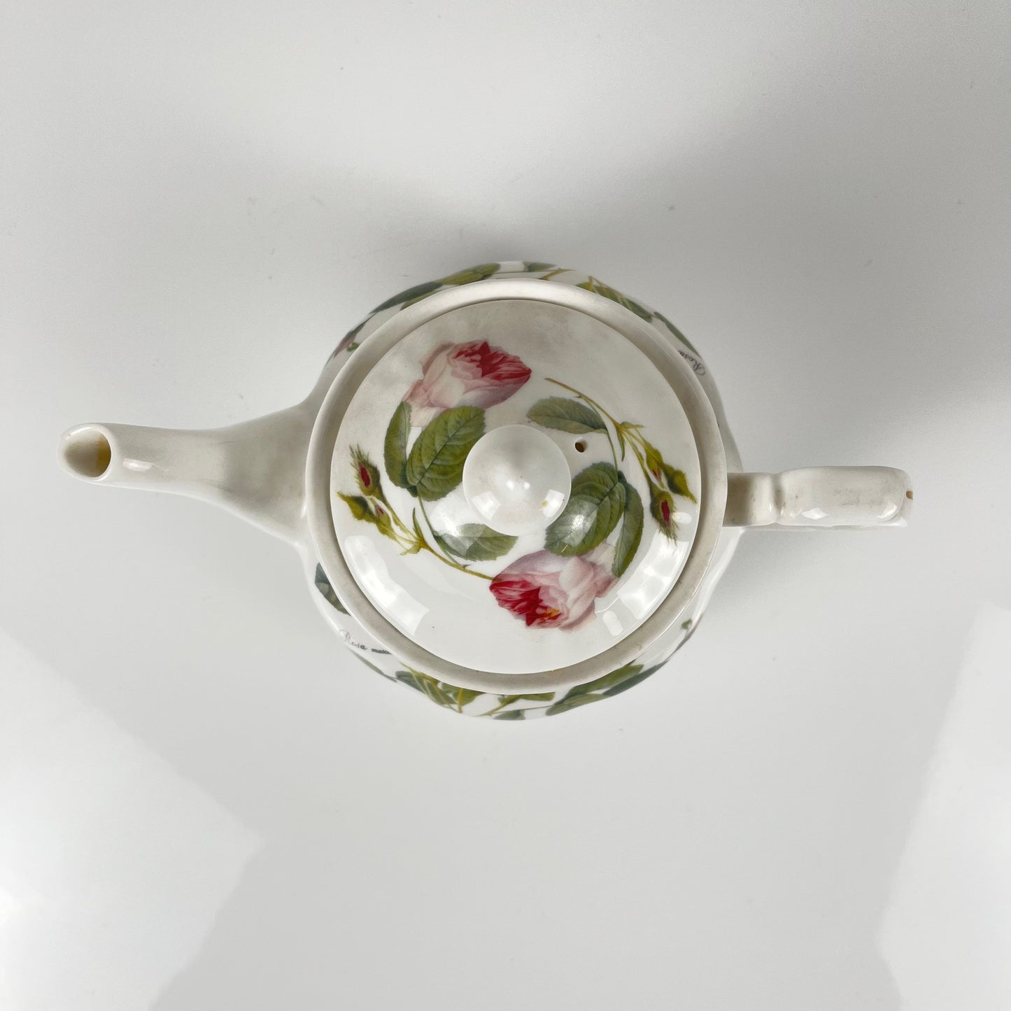 Théière Redouté roses, Roy Kirkham, Angleterre, 1996