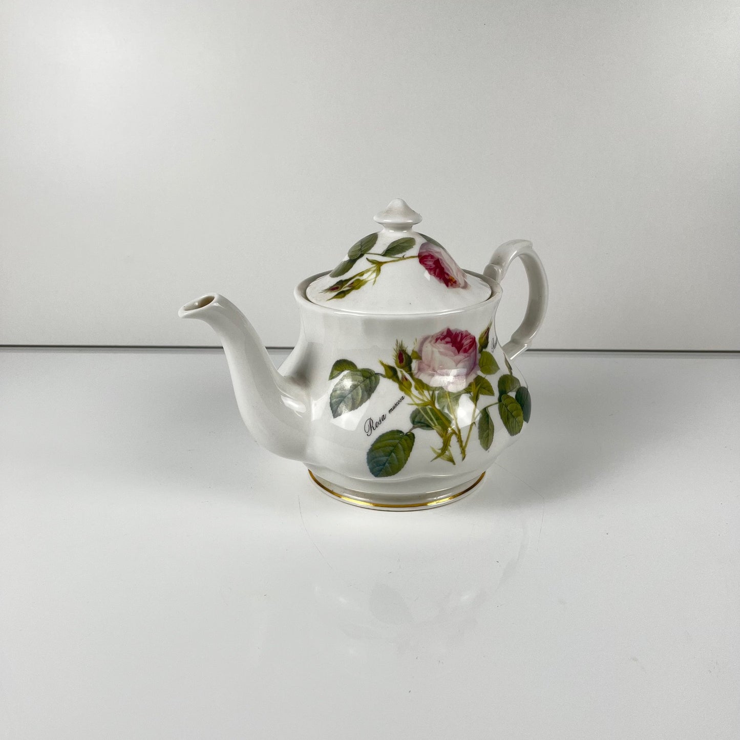 Théière Redouté roses, Roy Kirkham, Angleterre, 1996