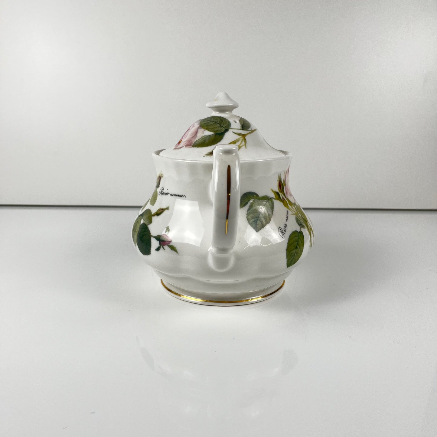 Théière Redouté roses, Roy Kirkham, Angleterre, 1996