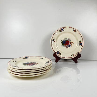 Lot de 6 assiettes à dessert "Agreste" Sarreguemines, XXe s.