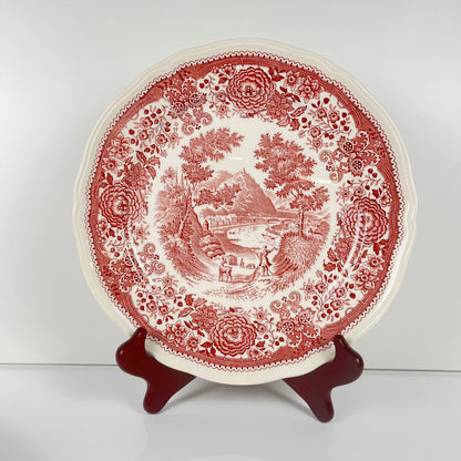 Set of 4 "Burgenland" dinner plates, Villeroy & Boch, red