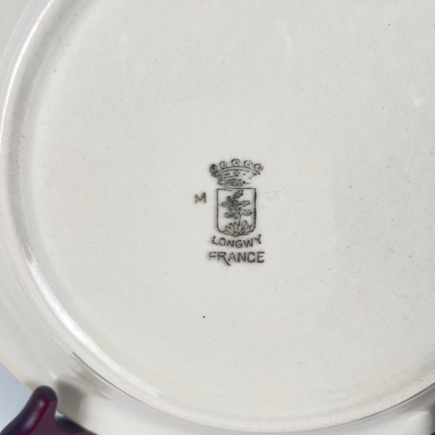 Set de 6 assiettes demi-creuse Longwy , début XXème s. , décor Floral