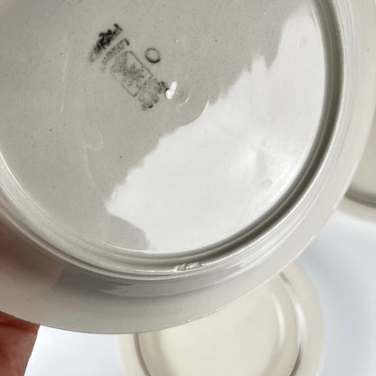 Set de 6 assiettes demi-creuse Longwy , début XXème s. , décor Floral