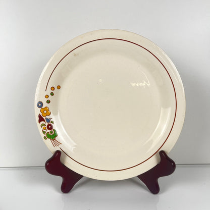 Set de 5 assiettes à dessert Longwy , début XXème s. , décor Floral