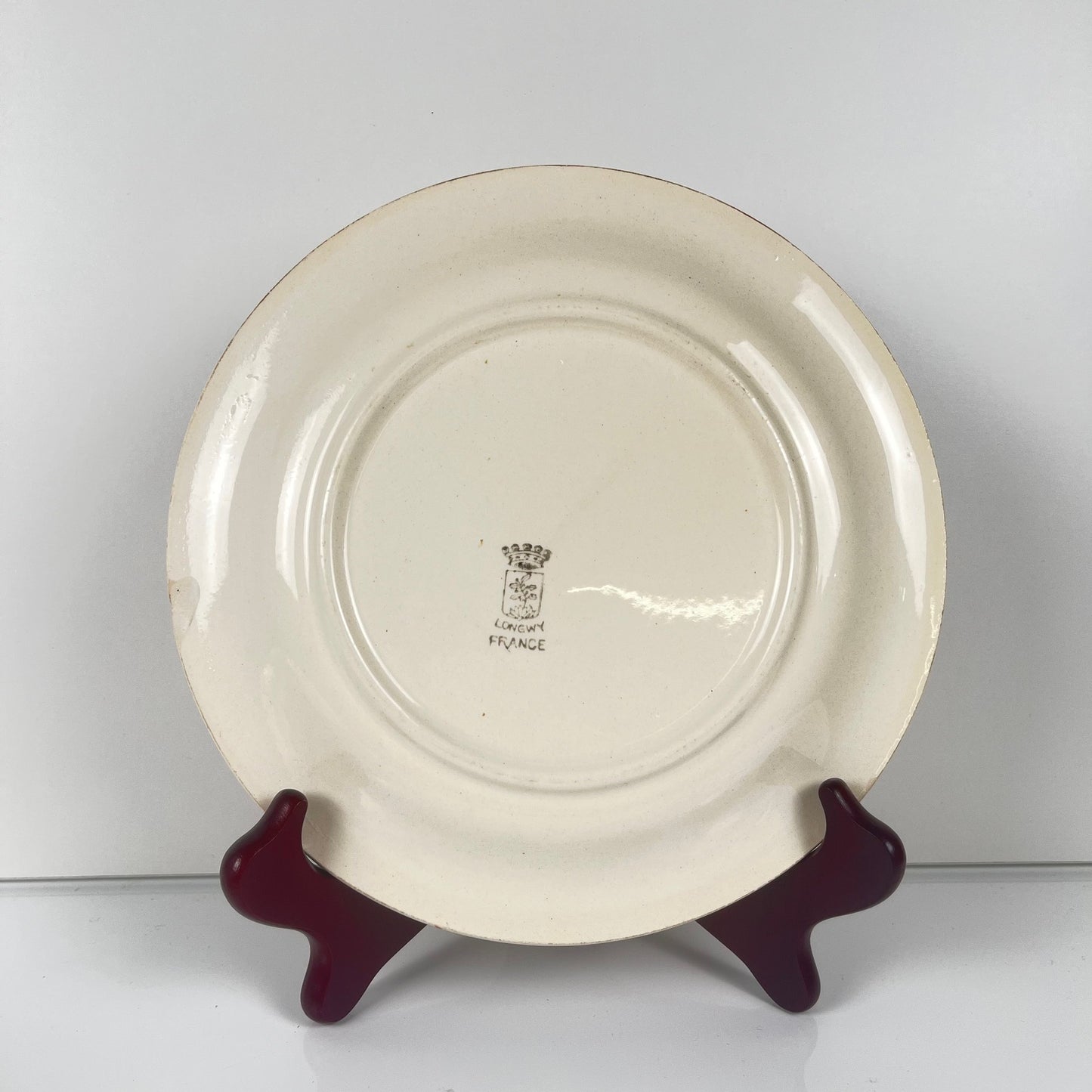 Set de 5 assiettes à dessert Longwy , début XXème s. , décor Floral