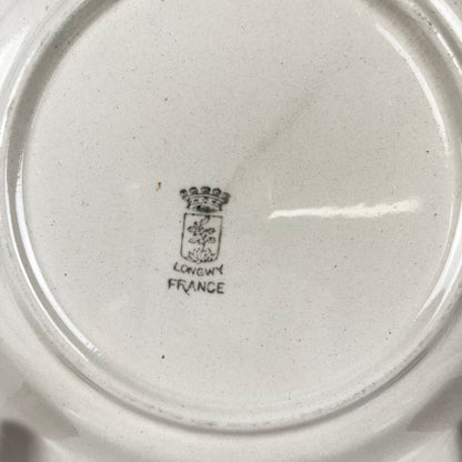 Set de 5 assiettes à dessert Longwy , début XXème s. , décor Floral