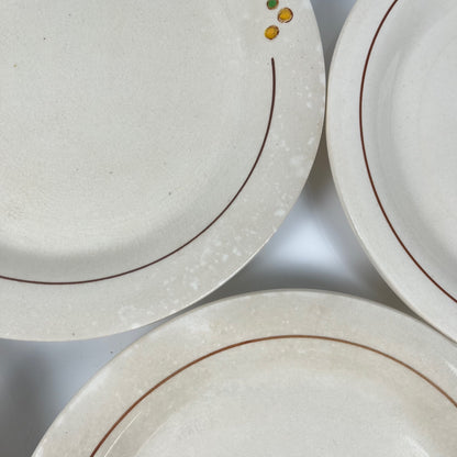 Set de 5 assiettes à dessert Longwy , début XXème s. , décor Floral