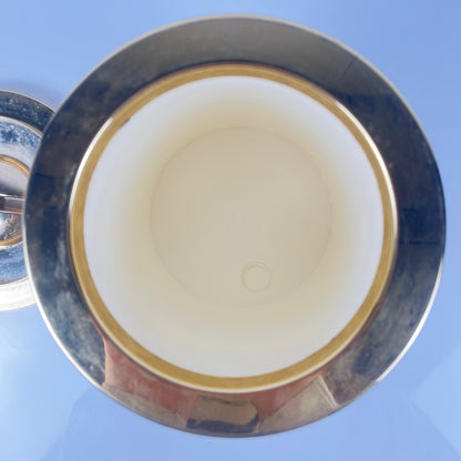 Seau à glaçons vintage en plastique effet loupe – couvercle doré, 1970