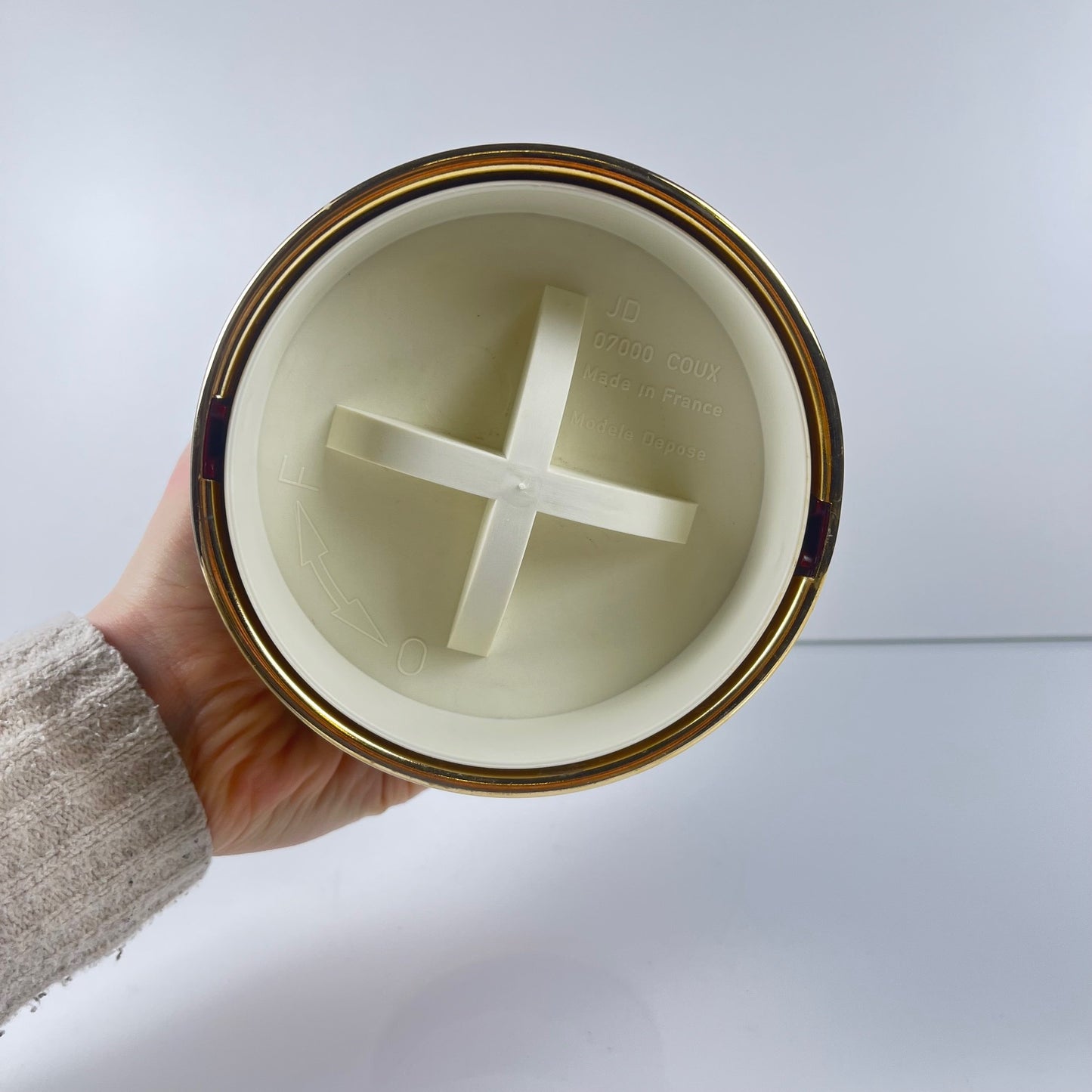 Cooler à bouteille vintage – effet marbré & finition dorée, 1970