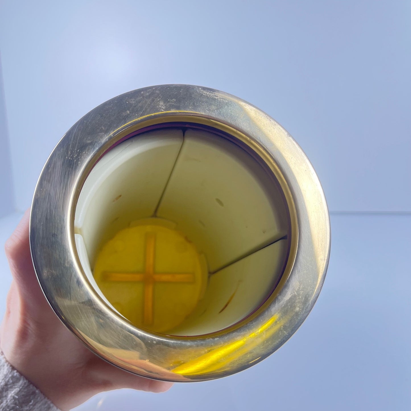 Cooler à bouteille vintage – effet marbré & finition dorée, 1970