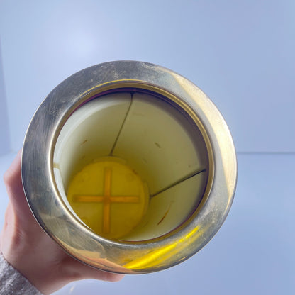 Cooler à bouteille vintage – effet marbré & finition dorée, 1970