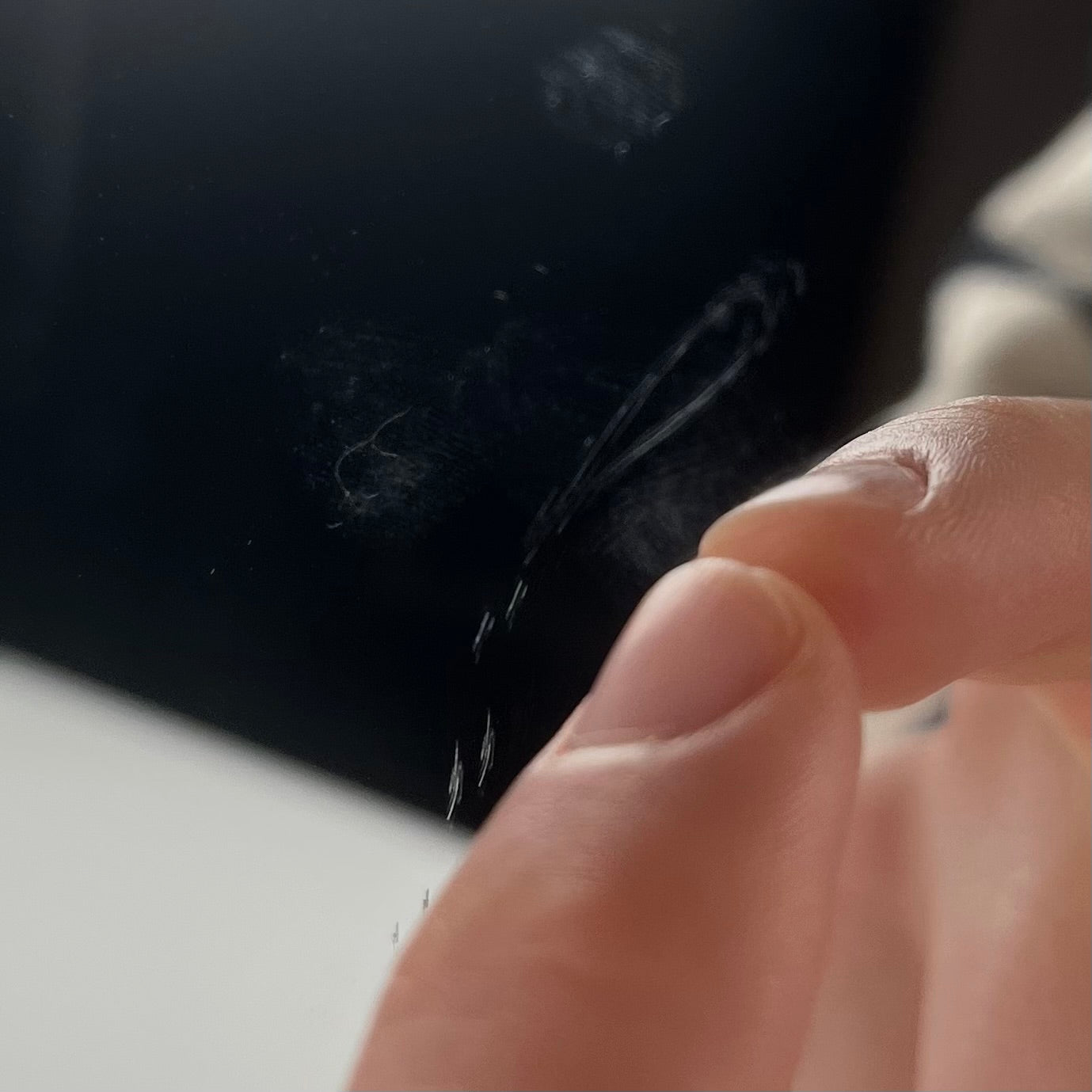 Miroir en plastique carré à bords arrondis , crème, 1970/80