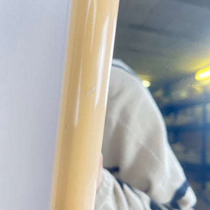 Miroir en plastique carré à bords arrondis , crème, 1970/80