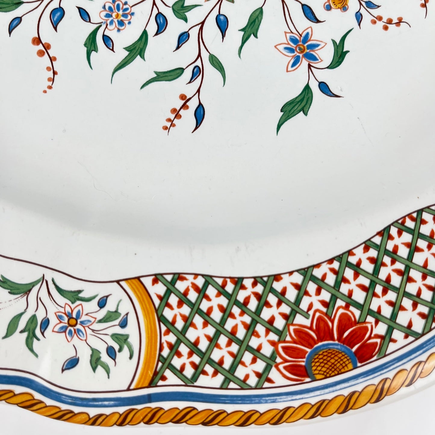 Plat à gateaux / rond Gien modèle Rouen Sainfoin, 1990