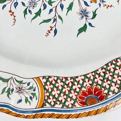 Plat à gateaux / rond Gien modèle Rouen Sainfoin, 1990