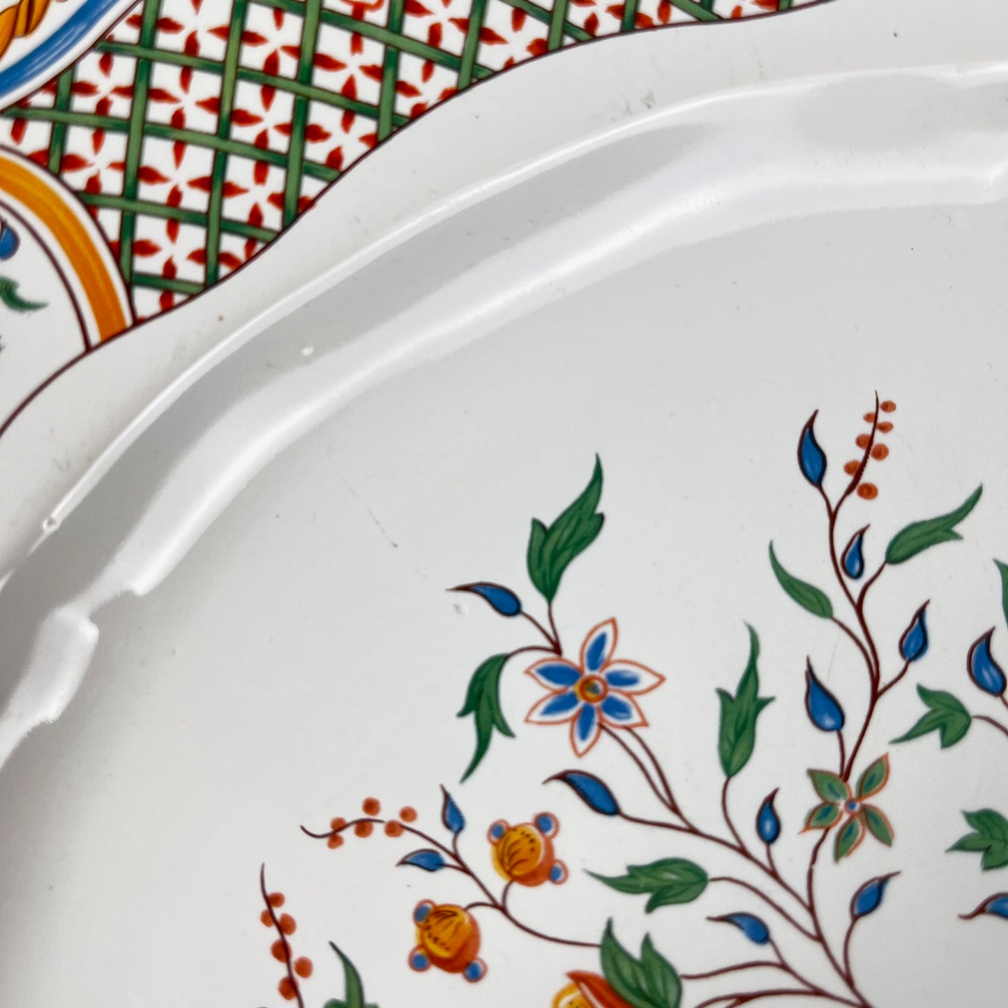 Plat à gateaux / rond Gien modèle Rouen Sainfoin, 1990