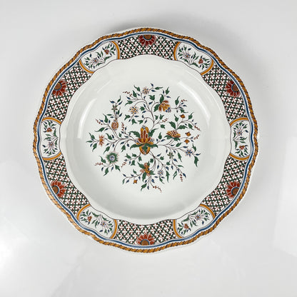 Plat rond semi creux Gien modèle Rouen Sainfoin, 1990