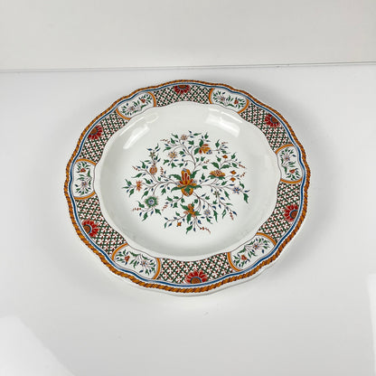 Plat rond semi creux Gien modèle Rouen Sainfoin, 1990