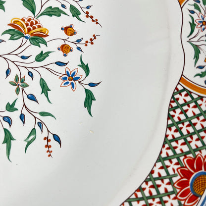 Plat rond semi creux Gien modèle Rouen Sainfoin, 1990