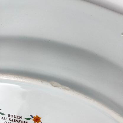 Grand plat ovale Gien modèle Rouen Sainfoin, 1990