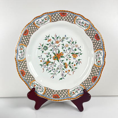 Lot de 8 assiettes plates  Gien modèle Rouen Sainfoin, 1990