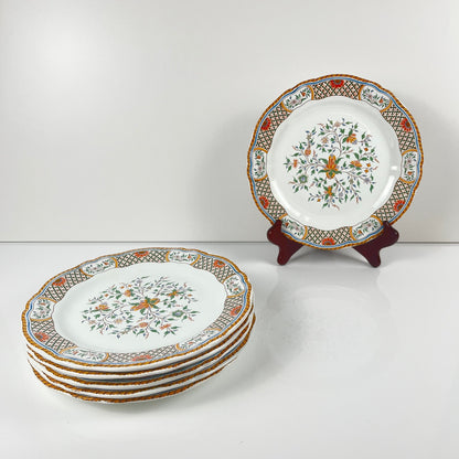 Lot de 6 assiettes à dessert Gien modèle Rouen Sainfoin, 1990