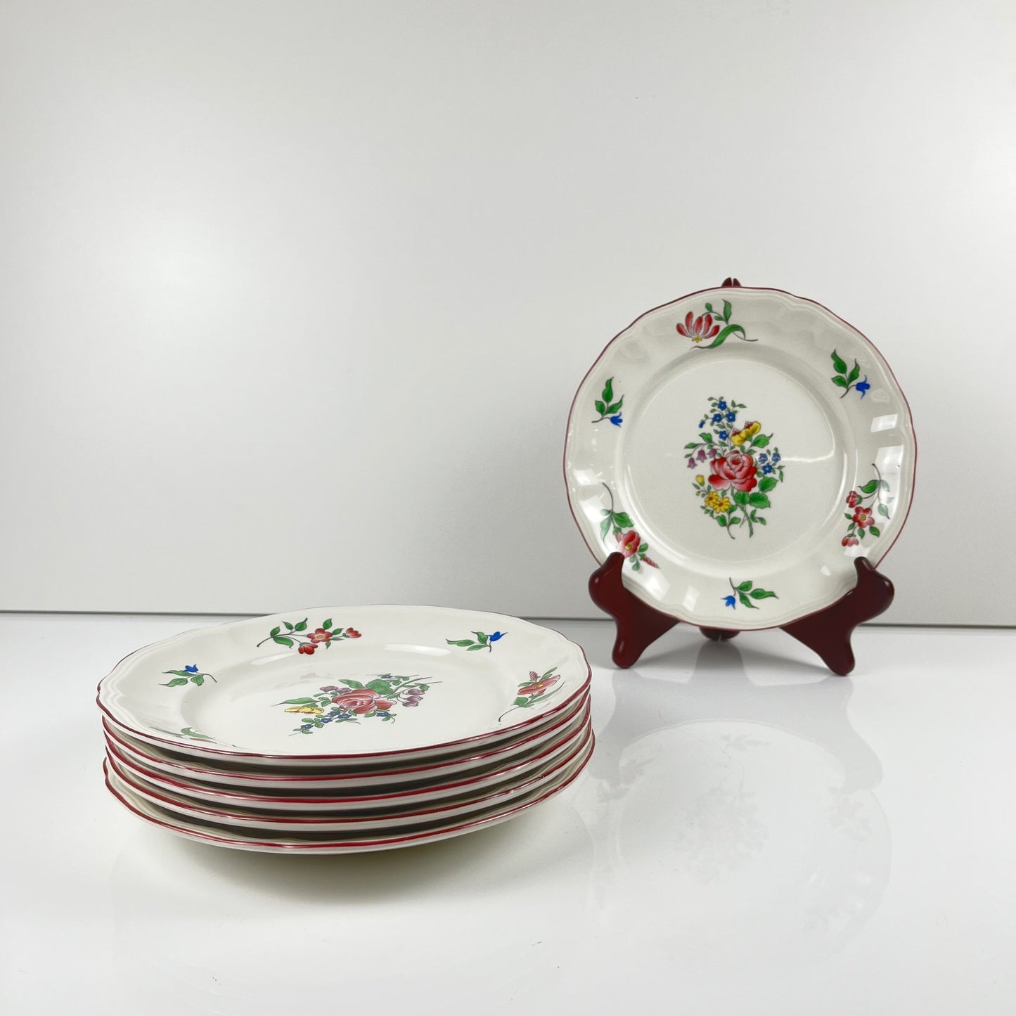 Set of 6 KG Luneville dessert plates – Réverbère model
