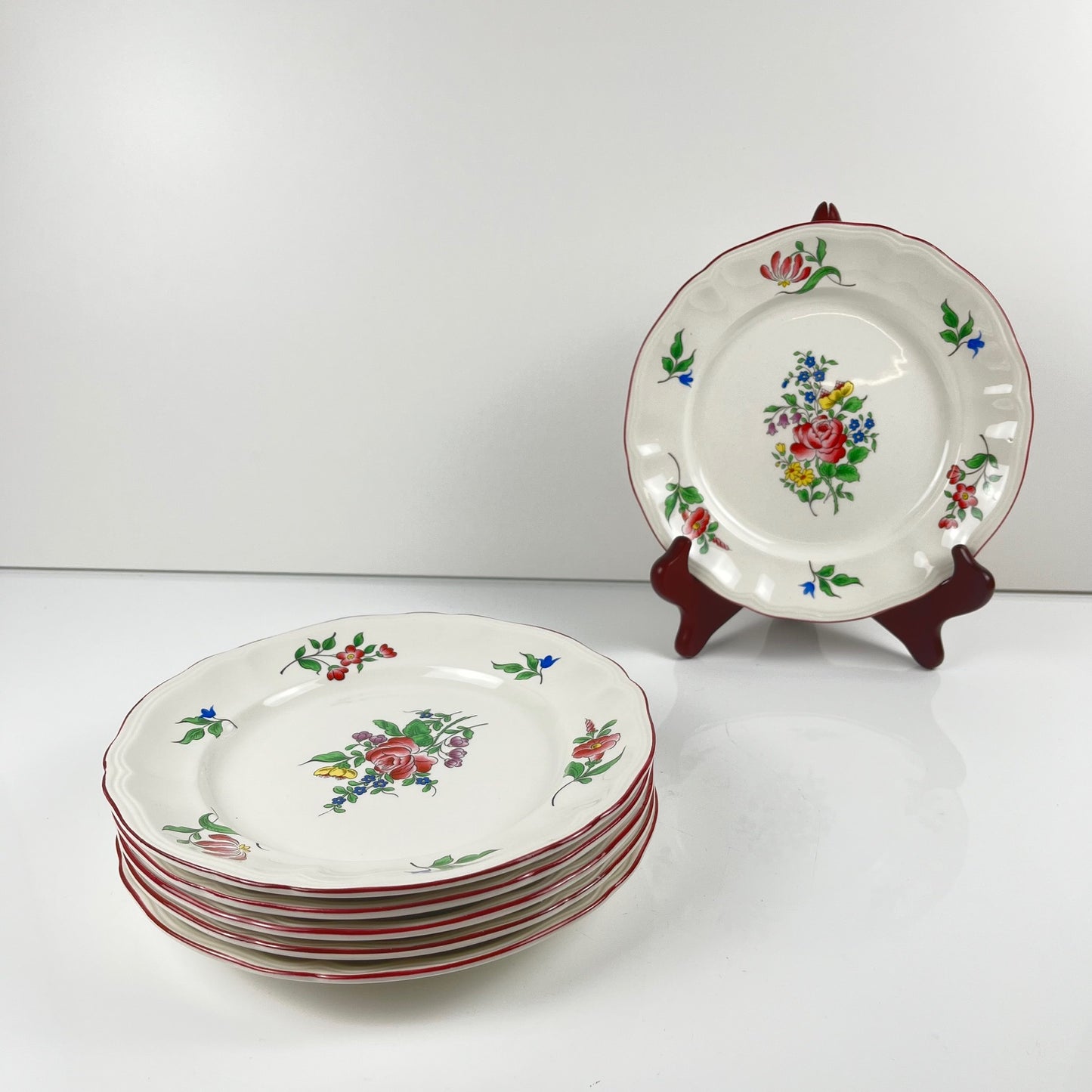 Set of 6 KG Luneville dessert plates – Réverbère model