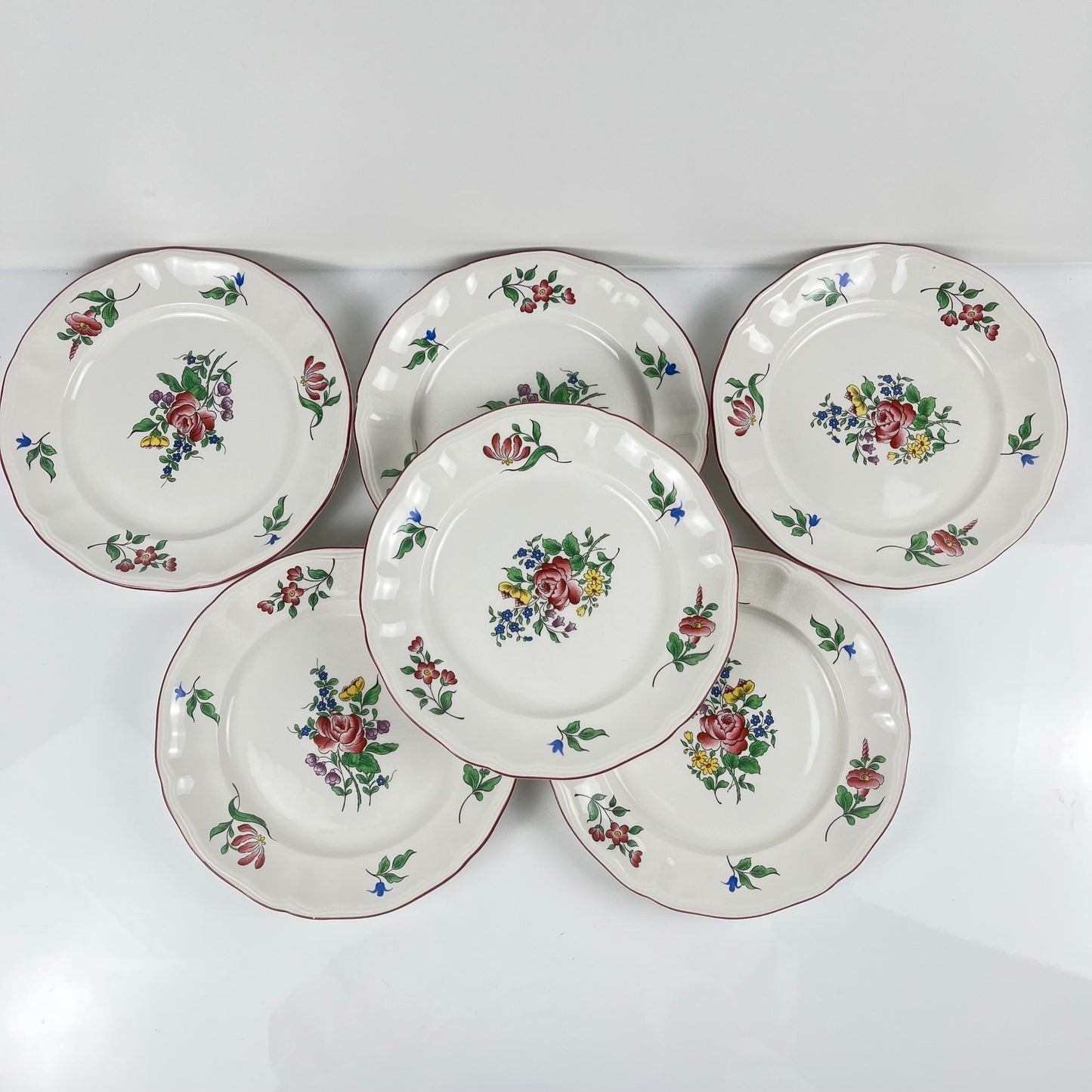 Set of 6 KG Luneville dessert plates – Réverbère model