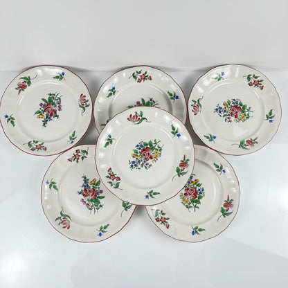 Set of 6 KG Luneville dessert plates – Réverbère model
