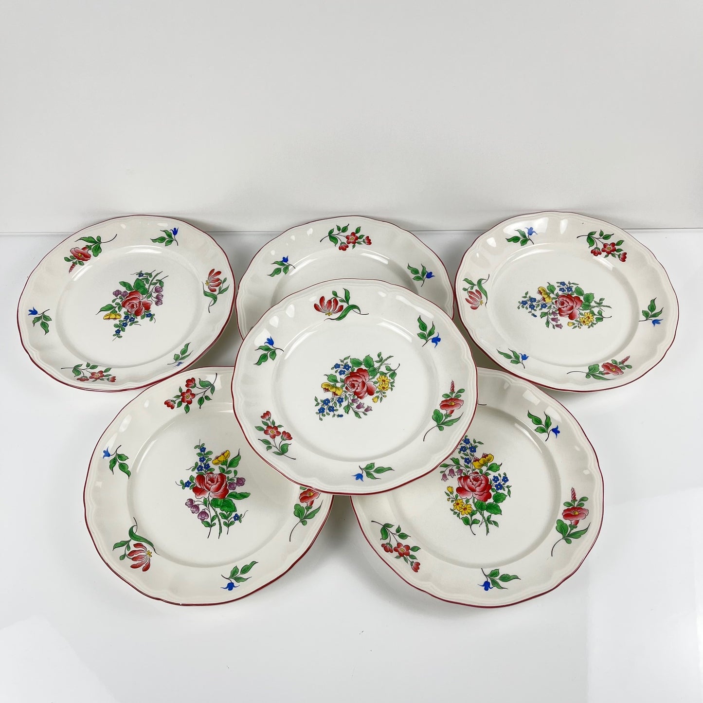 Set of 6 KG Luneville dessert plates – Réverbère model