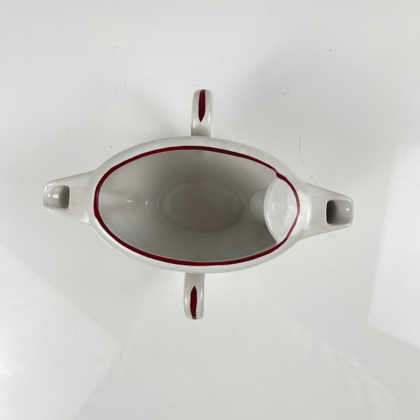 Rare Saucière double bec verseur Modèle Réverbère par KG Lunéville