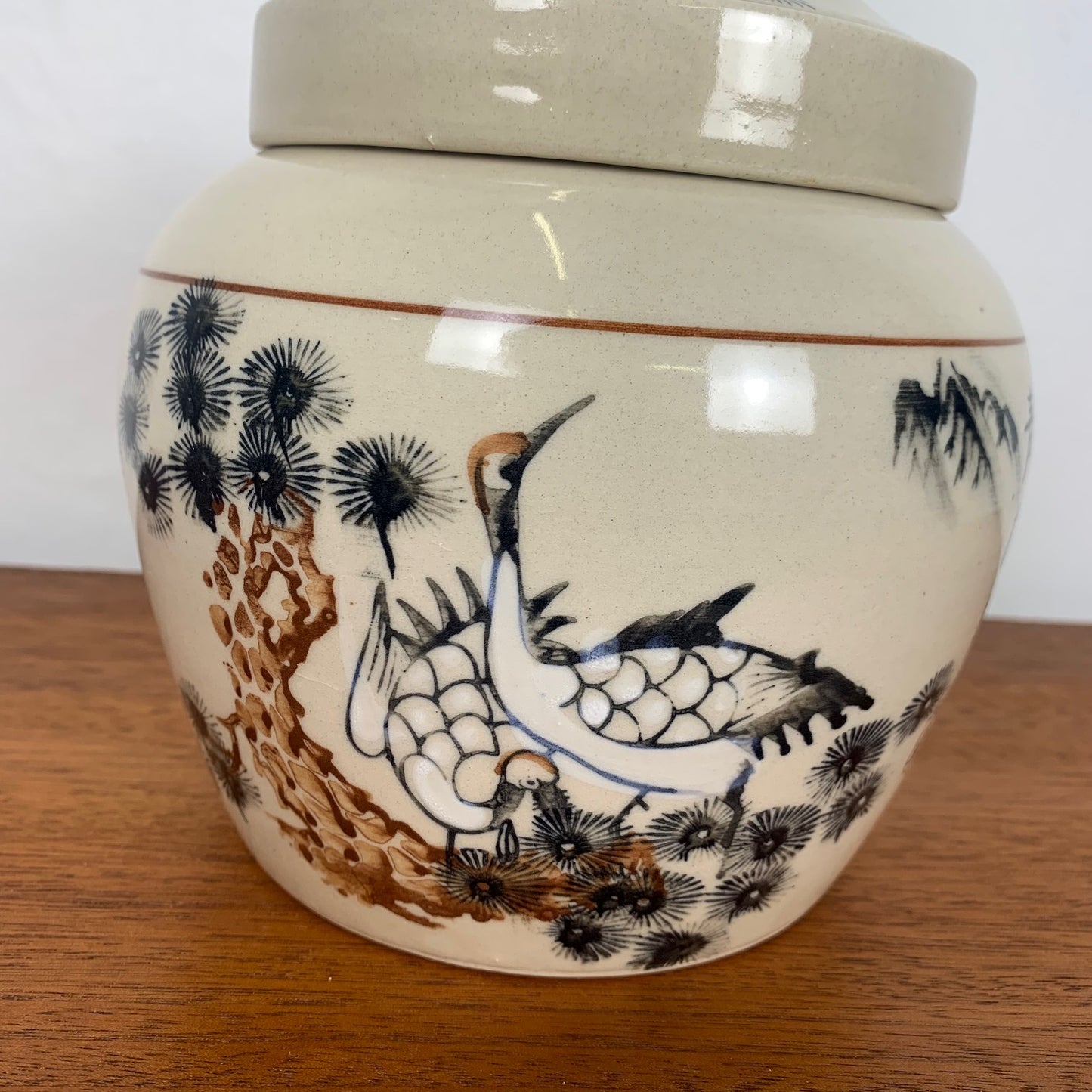 Pot à gingembre japonais peint à la main, 1970